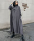 Glossy Gathered High Neck Dress